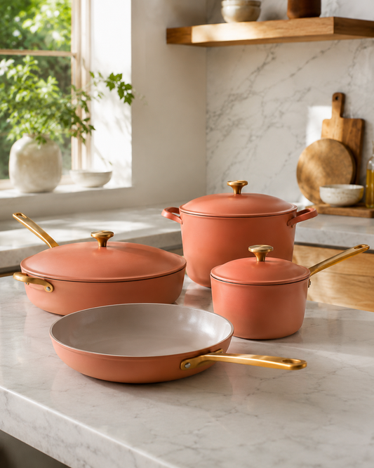 Terranova Clay Gold 7-Piece Ceramic Cookware Set